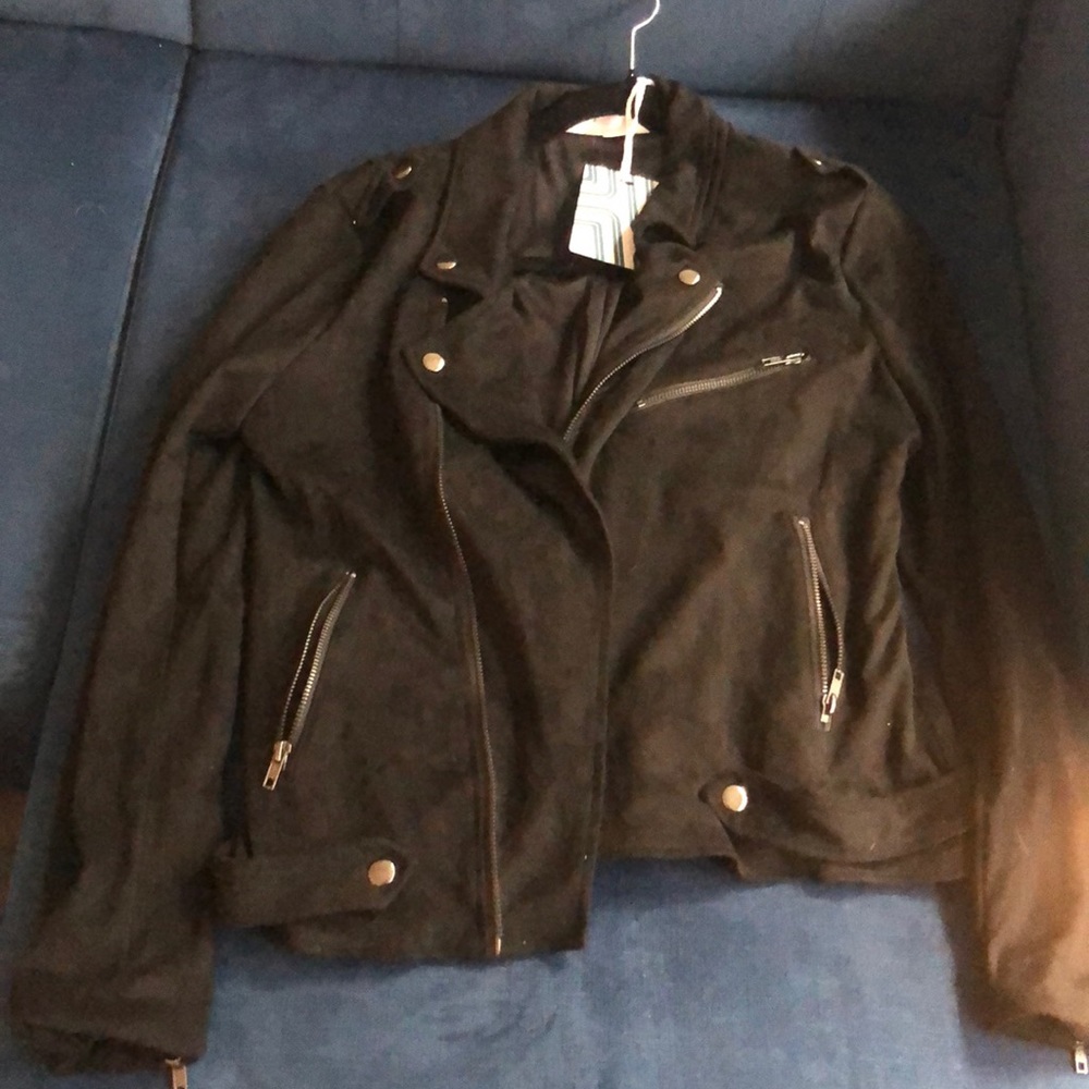 Suede biker jacket